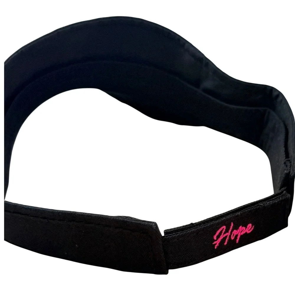 KBETHOS Vintage Black Distressed Visor Pink Breast Cancer Ribbon Hope Adjustable